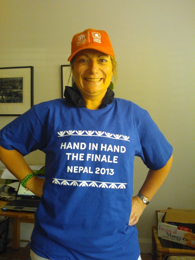 Pen with her new T-shirt and Hat